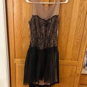 BCBGMaxAzria Black and Cream Lace Dress